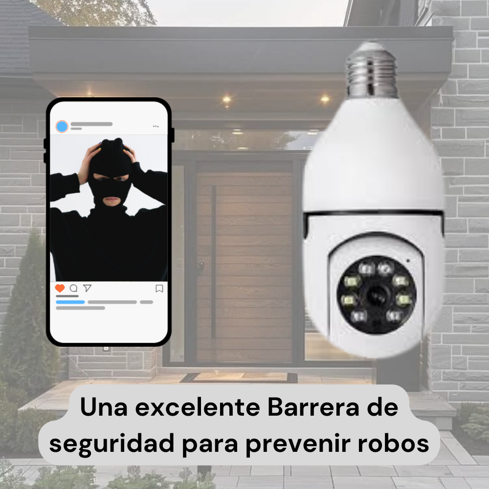 Visión Total Secure - CAMARA FOCO DE SEGURIDAD HD PANORAMICA